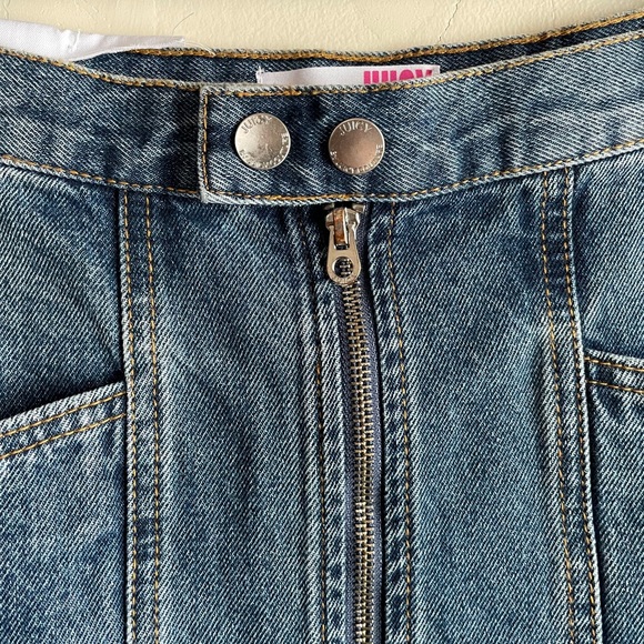 Juicy Zip Front Denim Midi Skirt Women Size 26 - Picture 5 of 11